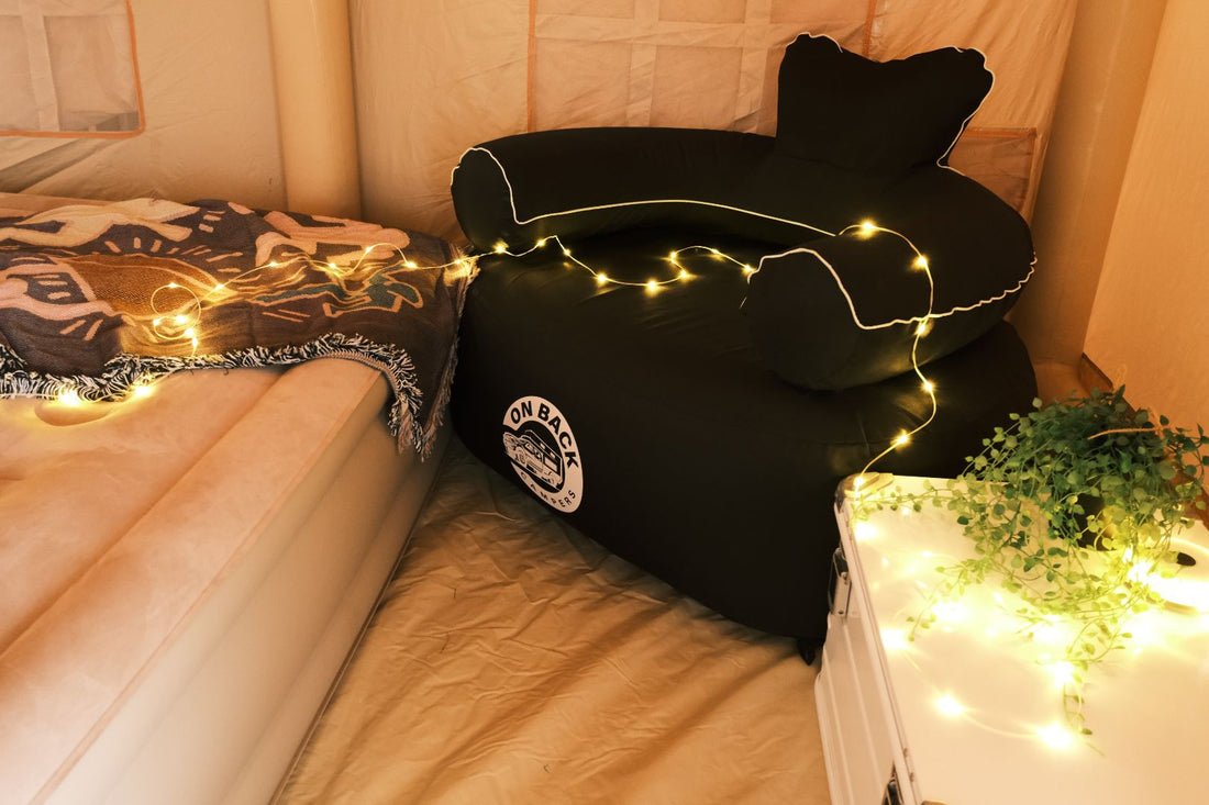 Rent of OBC  Inflatable Single Sofa with LED light stripes (Black)