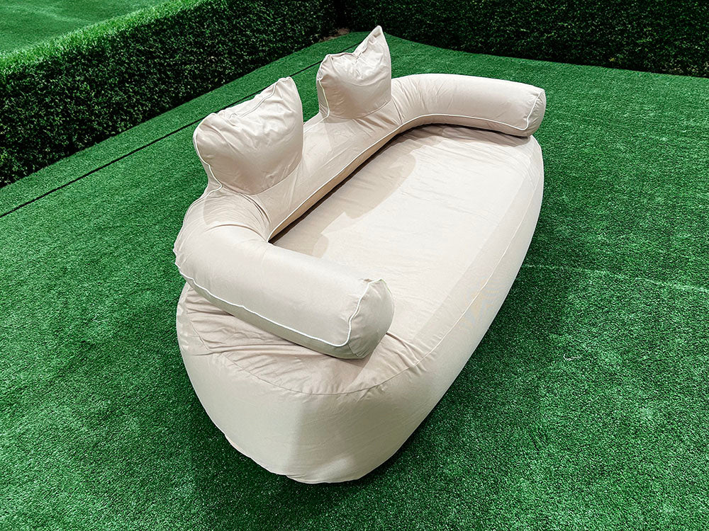 Rent of OBC  Inflatable Double Sofa with LED light stripes (Khaki)