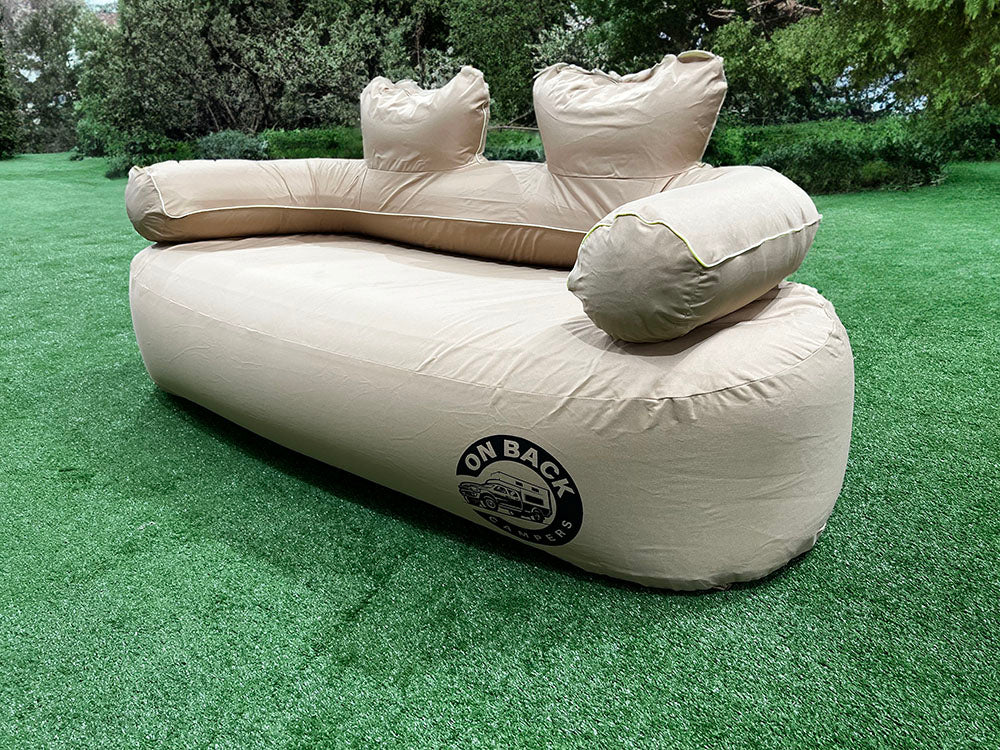 Rent of OBC  Inflatable Double Sofa with LED light stripes (Khaki)